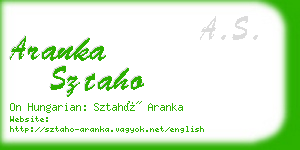 aranka sztaho business card